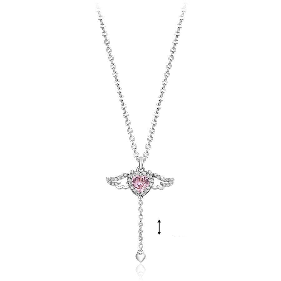 "WINGED HEART" CHAIN EARRING + NECKLACE