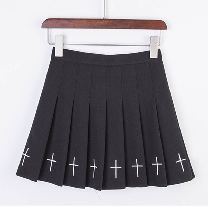 "CROSS" PLEATED SKIRT