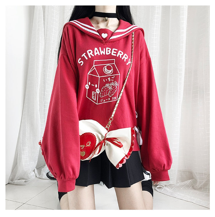 "STRAWBERRY" PULLOVER SWEATER