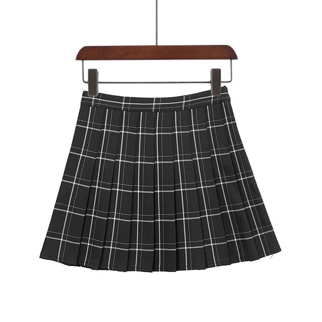 "GRID" PLEATED SKIRT