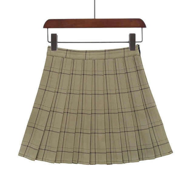 "GRID" PLEATED SKIRT