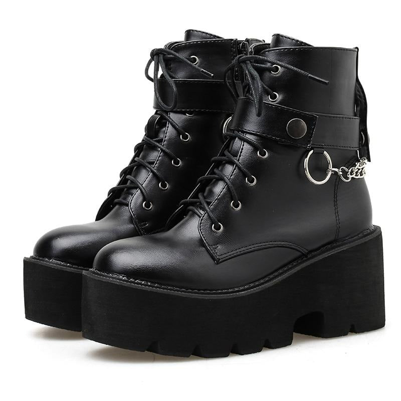 "AVRIL" CHAIN PLATFORM BOOTS