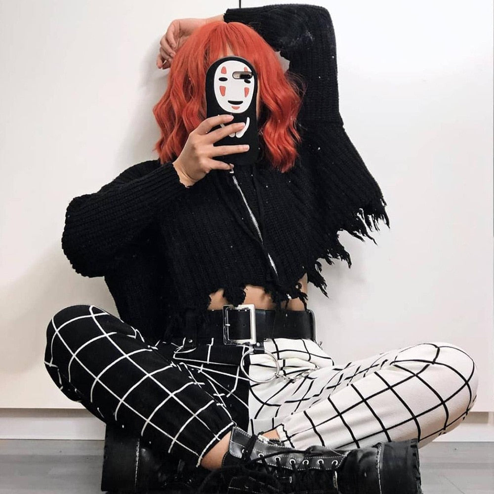 "GRID SPLIT" TROUSERS