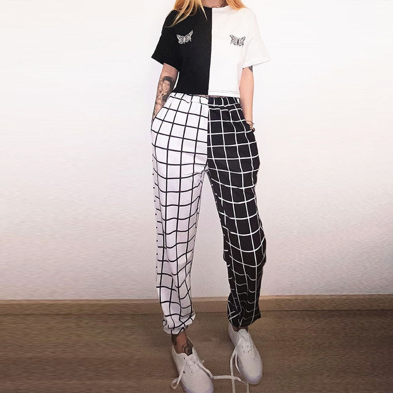 "GRID SPLIT" TROUSERS