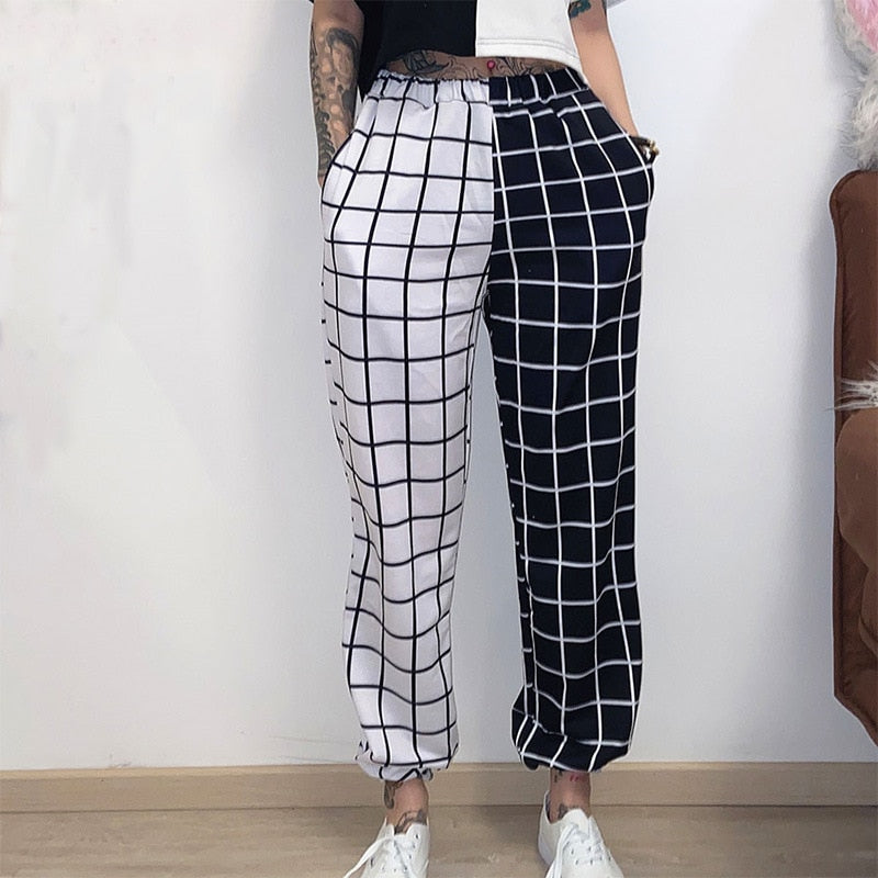 "GRID SPLIT" TROUSERS