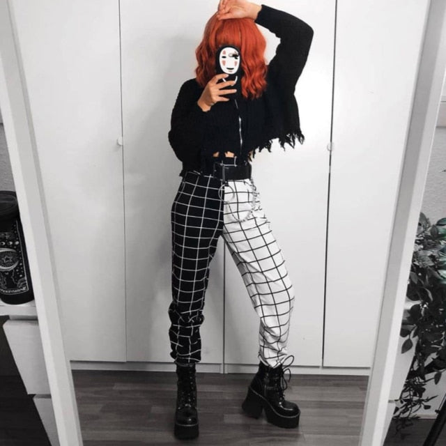 "GRID SPLIT" TROUSERS