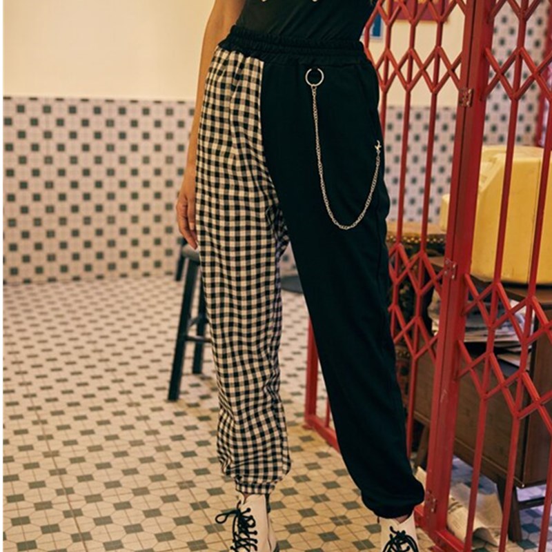"GRID SPLIT" TROUSERS