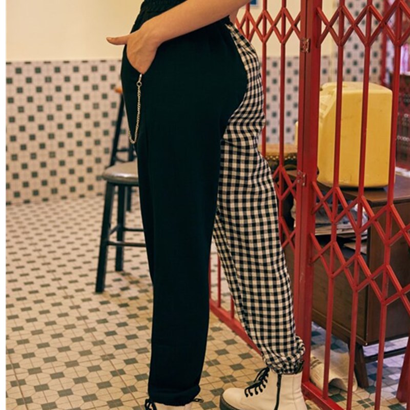 "GRID SPLIT" TROUSERS
