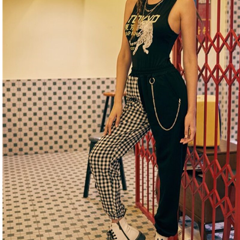 "GRID SPLIT" TROUSERS