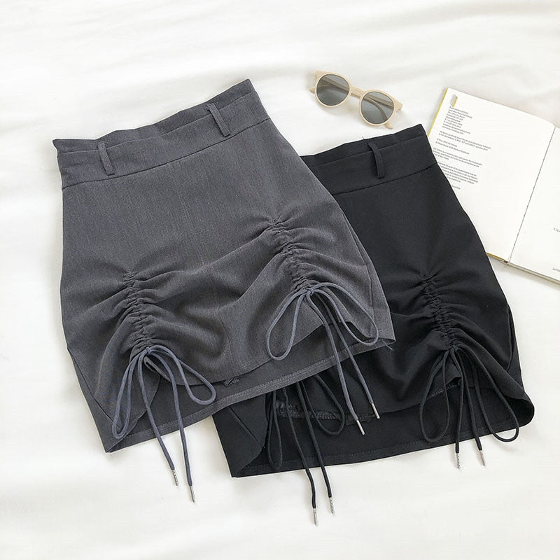 "BUCKLE" RUCHED SKIRT