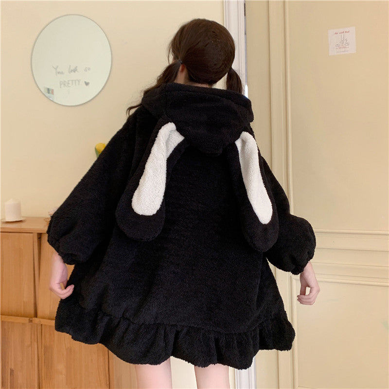 Fuzzy best sale bunny hoodie