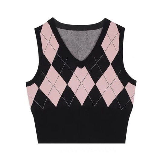 "LIBRE" ARGYLE SWEATER VEST