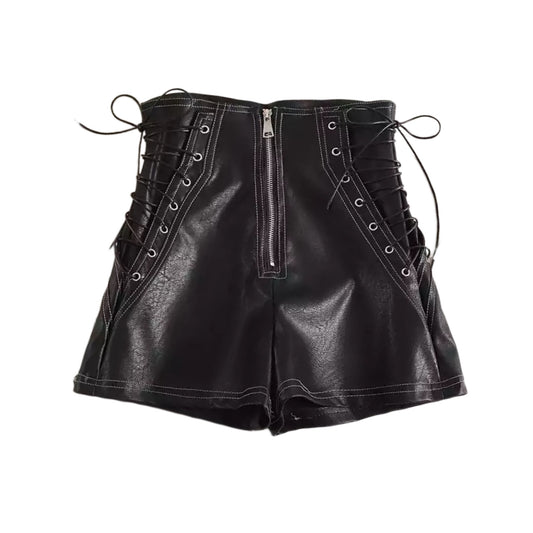 "LEATHER LACED" SHORTS