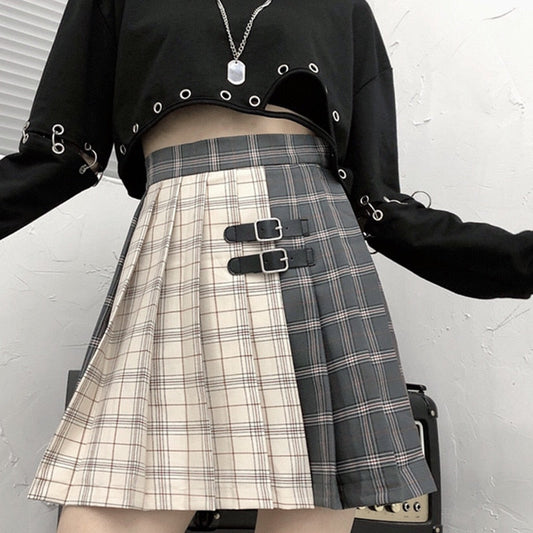 "TWO TONE" PLEATED SKIRT