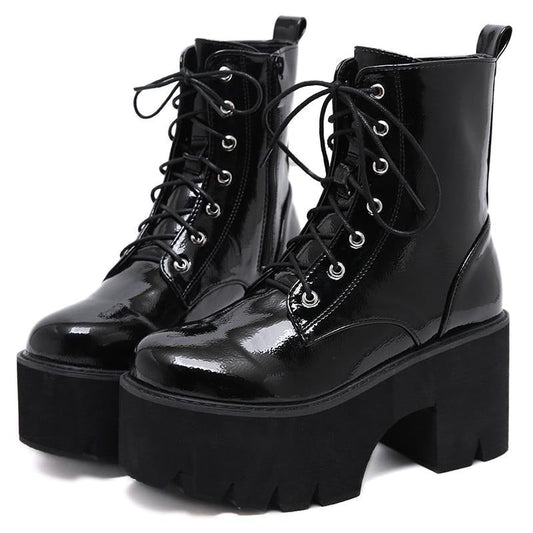 "BLAKE" LEATHER PLATFORM BOOTS