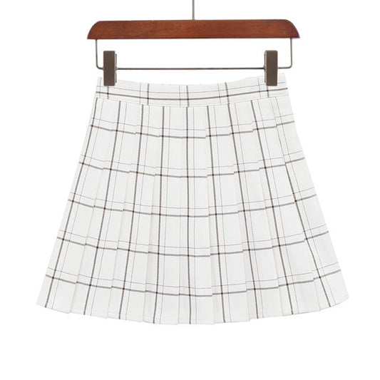 "GRID" PLEATED SKIRT