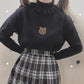 "BEAR FRILL" TURTLENECK SHIRT