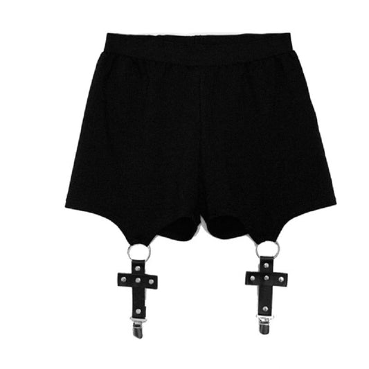 "CROSS GARTER" SHORTS