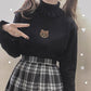 "BEAR FRILL" TURTLENECK SHIRT