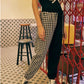 "GRID SPLIT" TROUSERS