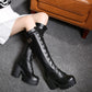 "RAVEN" LACED KNEE HIGH BOOTS
