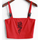 "DRAGON" BUCKLE CROP TOP