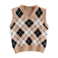 "DULCE" ARGYLE SWEATER VEST