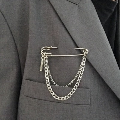 "SAFETY" CHAIN BROOCH