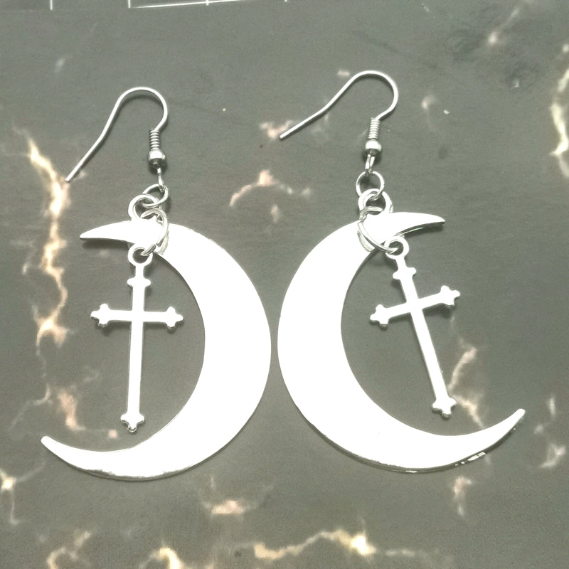 Gothic deals cross earrings